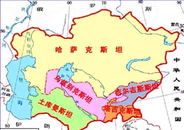 中亚五国地图（来源：网络）